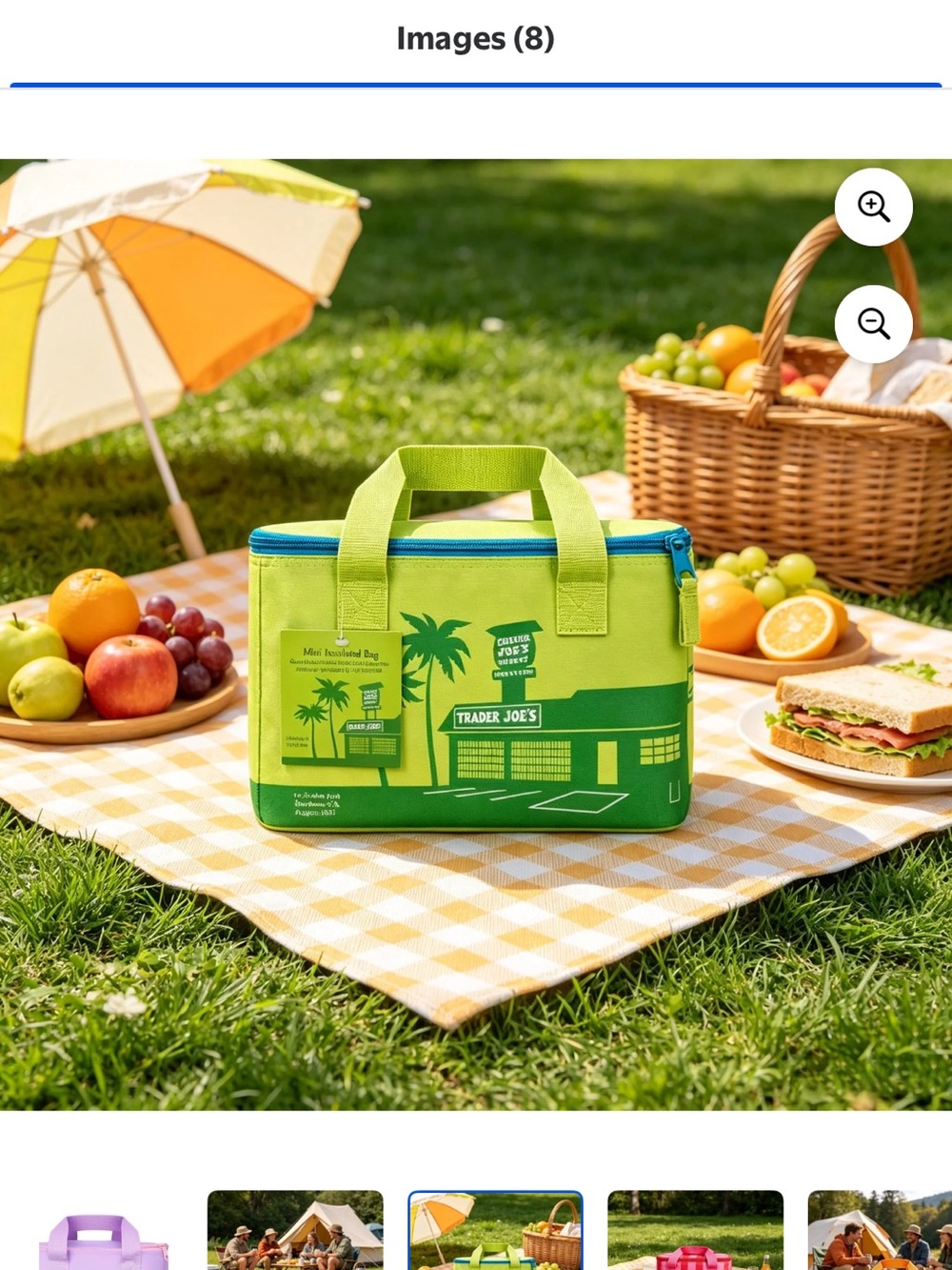 Trader Joe's Lime Green Insulated Mini Travel Bag